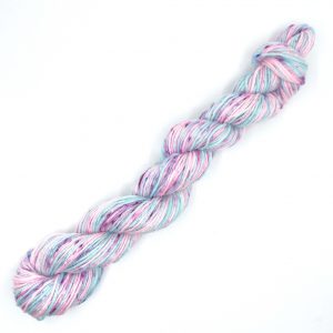 Pink aqua blue speckled 25g mini skein