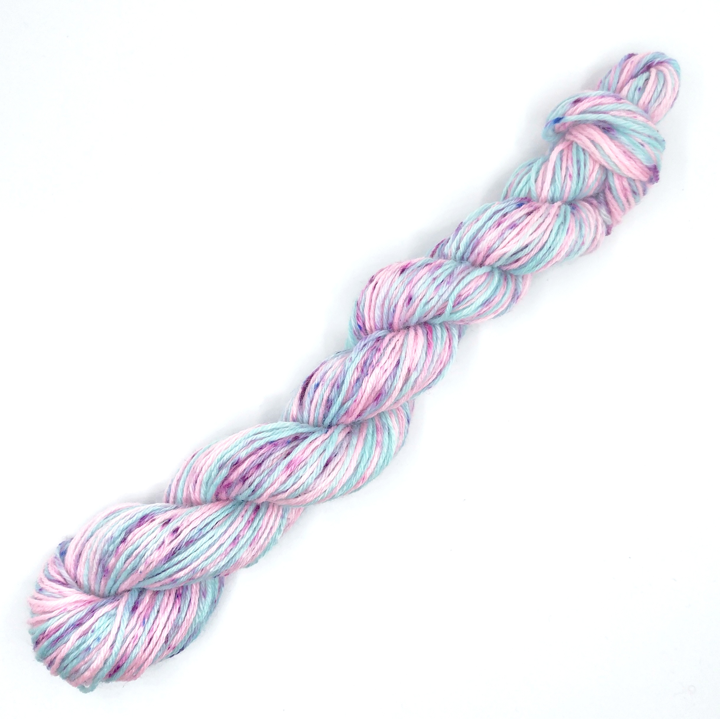 Pink aqua blue speckled 25g mini skein