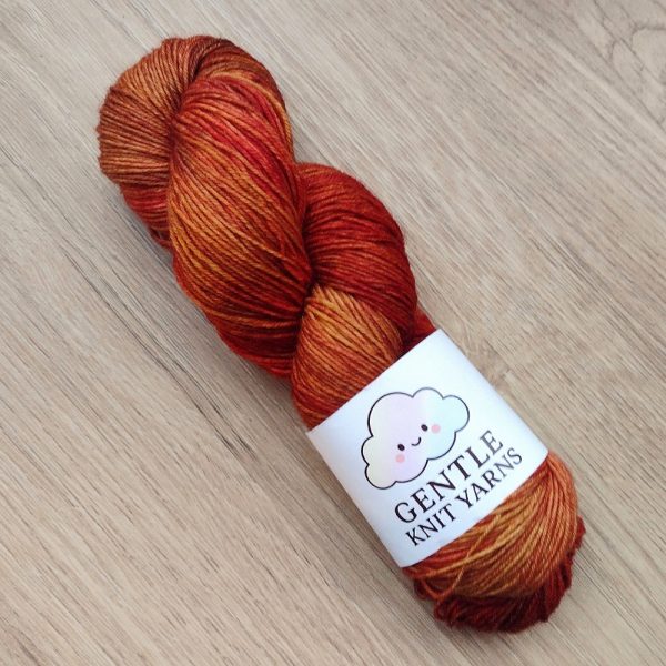 hand dyed yarn Fall Leaves red orange and brown 100g 4 ply