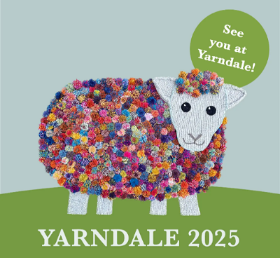 yarndale poster an event selling hand dyed yarns