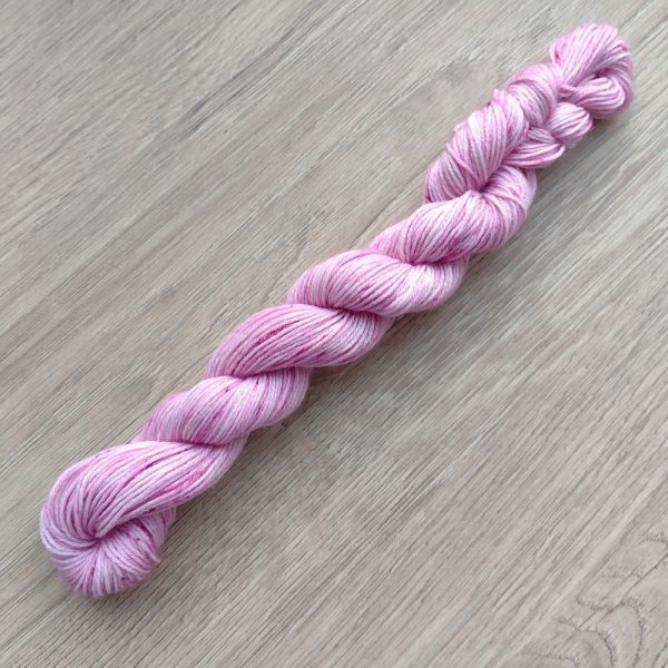Dusky pink 25g 4 ply yarn called Pink Tea Rose