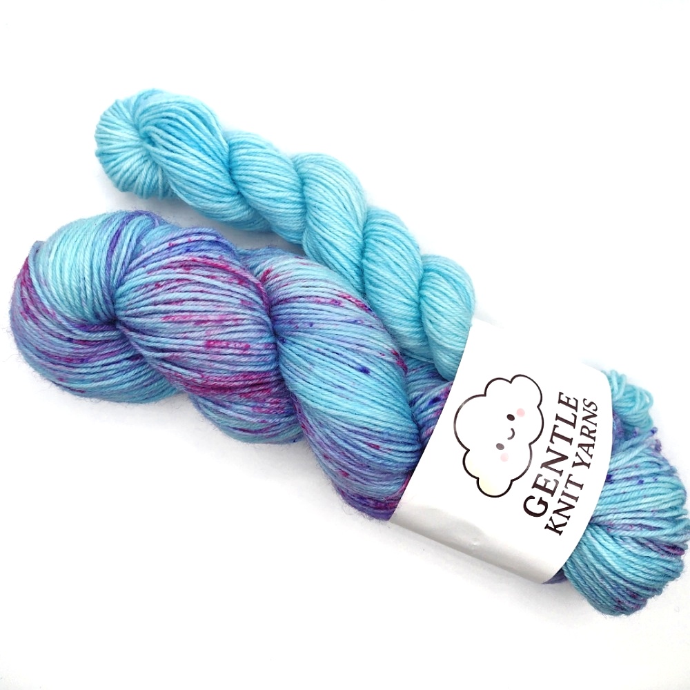 Teal and fuschia pink purple 100g with teal 25g sock set