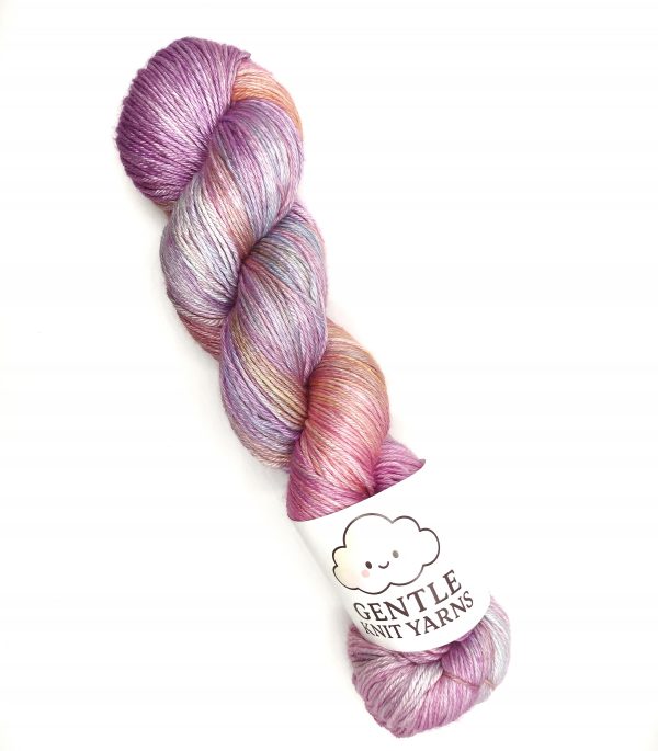Soft pink lilac purple silk merino 100g skein