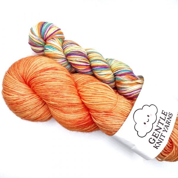 Orange 100g with rainbow 50g sock set 150g
