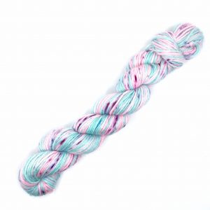 Aqua blue pink speckle 20g mini skein