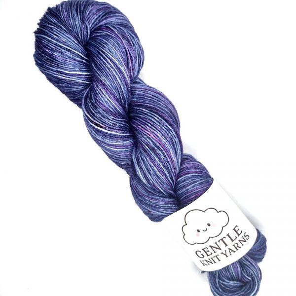 Hand Dyed Yarn 4 Ply - Denim & Violets 100g