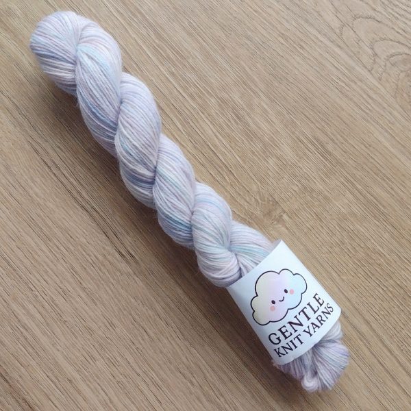 hand dyed yarn pastel blue, lilac, pink white 50g 4 ply called Fairy Wings