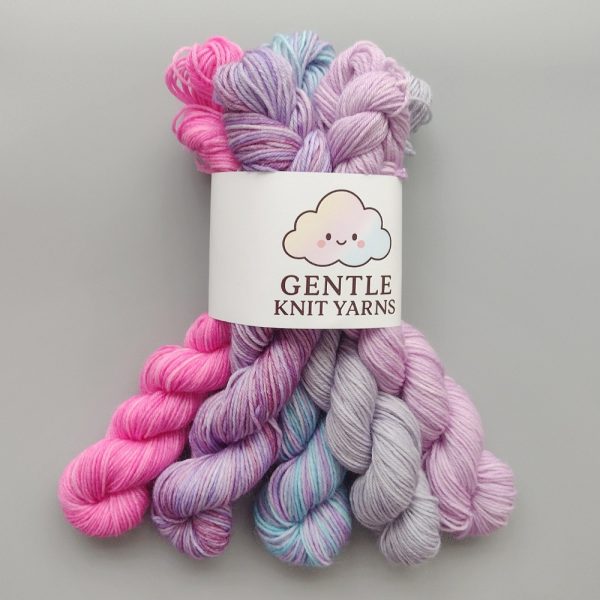 20g x5 mini pack hot pinks and purples and pastels called Hot Pink & Purples 4 ply