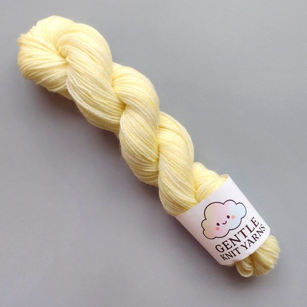hand dyed lemon 4ply 50g yarn called lemon Meringue