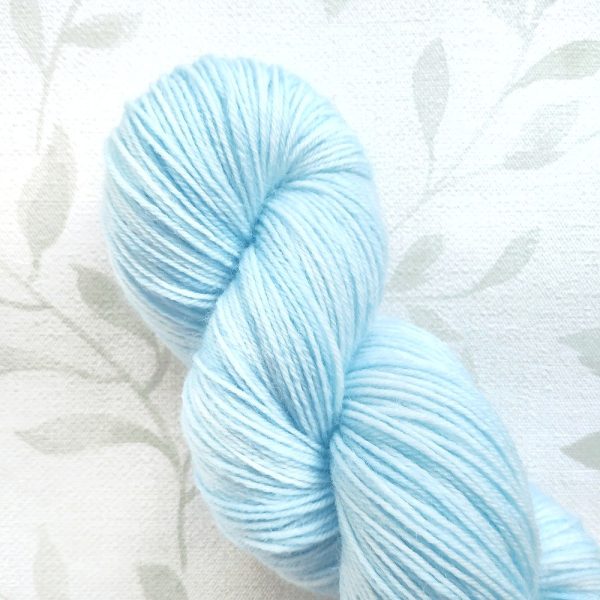 Hand Dyed Sock Yarn 4 Ply - Powder Blue Sky 100g