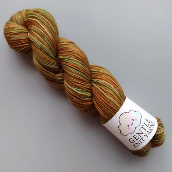 hand dyed yarn 100g 4 ply brown and green tones called Walk in the Woods
