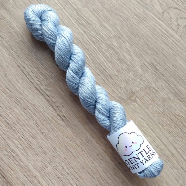 pale blue merino silk yarn 50g called silver Blue Stream