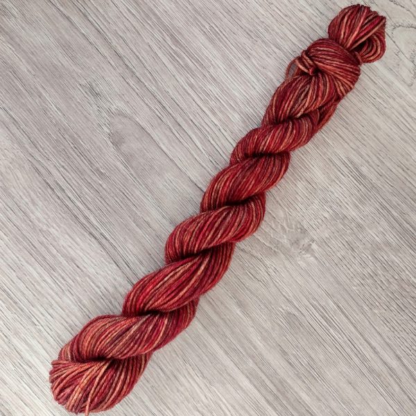brown red orange tones 25g skein 4 ply called Autumn Leaves