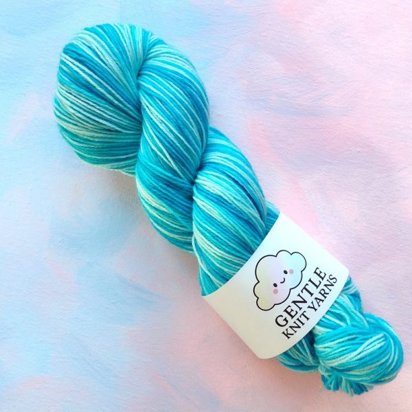 Jade toned hand dyed yarn 4 ply called jade waters