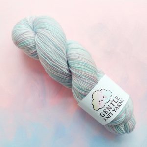 hand dyed yarn 4 ply pastel blue and lilac shades called Lilac Breeze