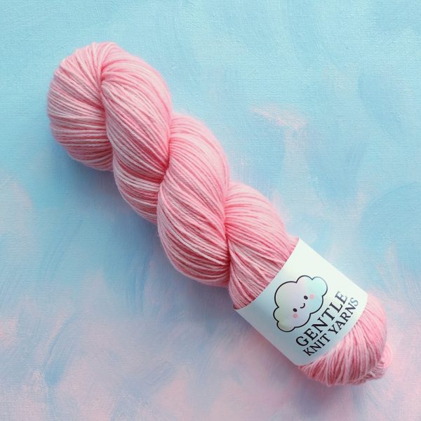 hand dyed 4 ply yarn in pastel pink shades called sakura Pink