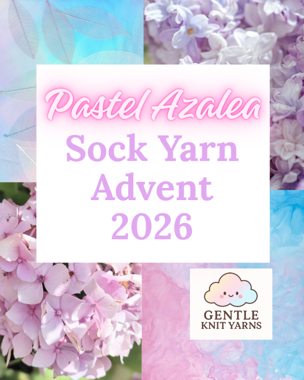 Advent 2026 12 x 20g minis 4 ply in shades of pink, lilac ad blue called Pastel Azealea