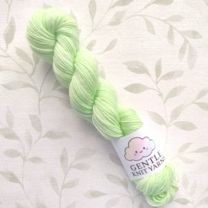hand dyed sock yarn 50g - 4 ply lime semi solid called Lime Macaron.